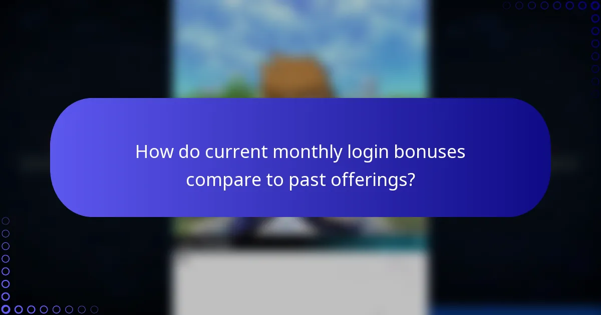 How do current monthly login bonuses compare to past offerings?