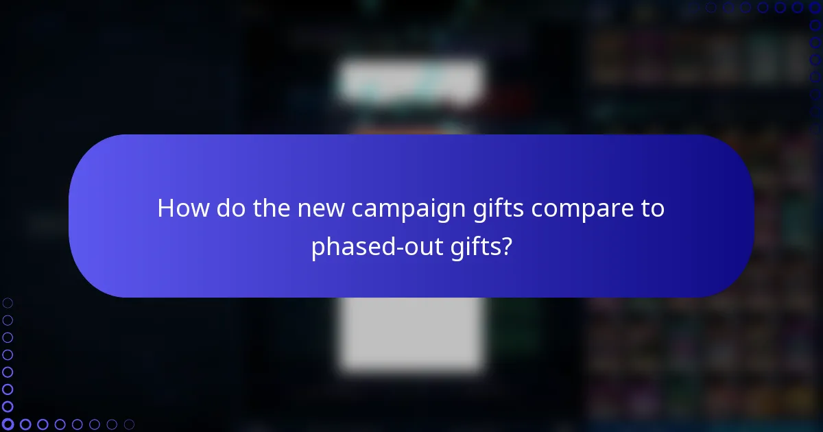 How do the new campaign gifts compare to phased-out gifts?