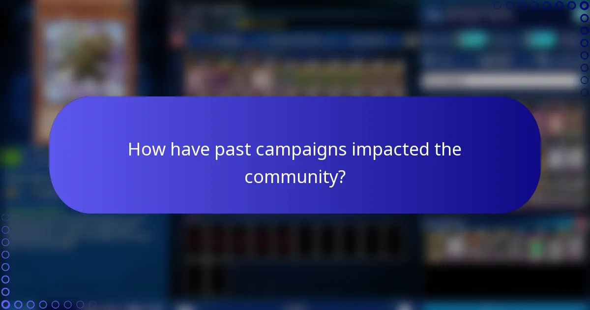 How have past campaigns impacted the community?