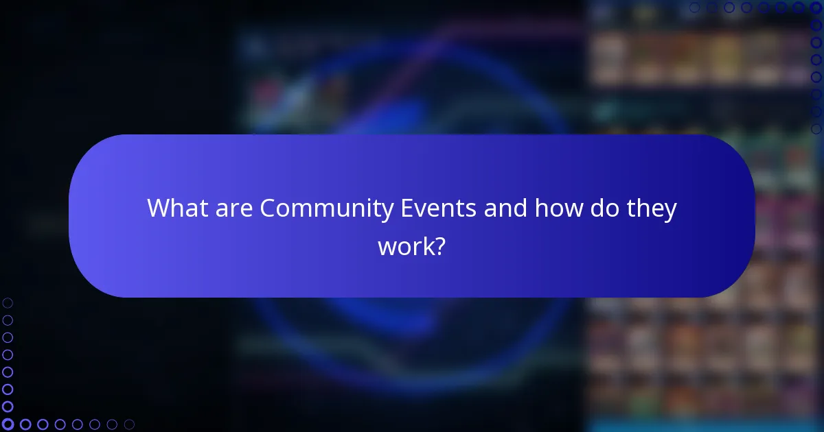 What are Community Events and how do they work?