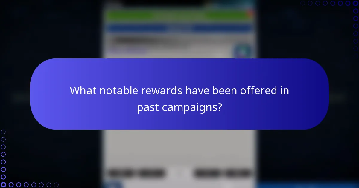 What notable rewards have been offered in past campaigns?