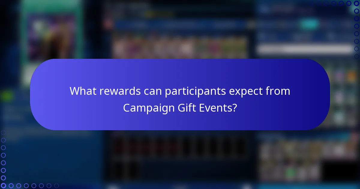 What rewards can participants expect from Campaign Gift Events?