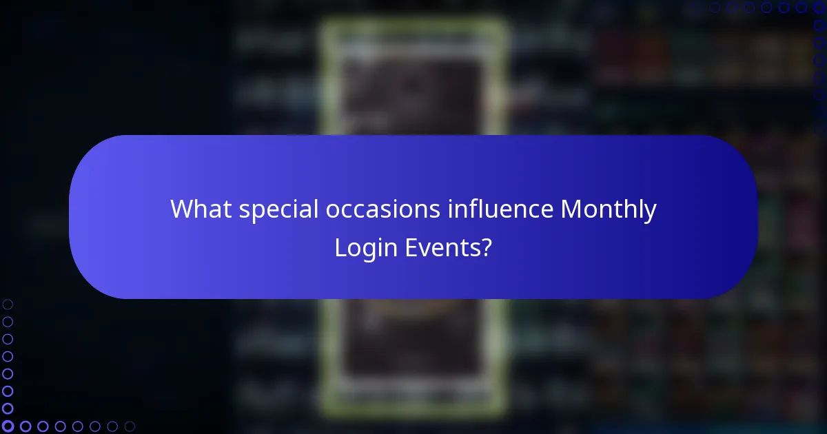 What special occasions influence Monthly Login Events?